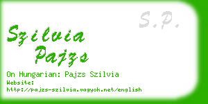 szilvia pajzs business card